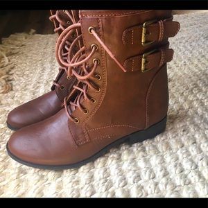 Brown Combat Boots NWOT